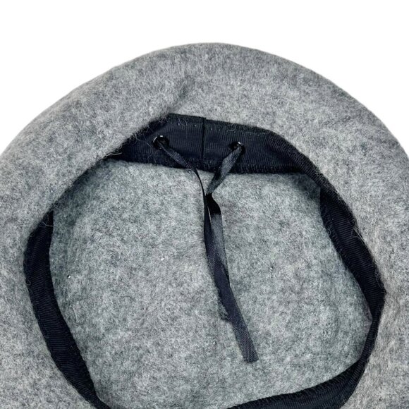 NEW Beret Hat Gray Wool Felt Beaded Embellished Rhinestones Pearls Coquette 90s - Picture 10 of 12
